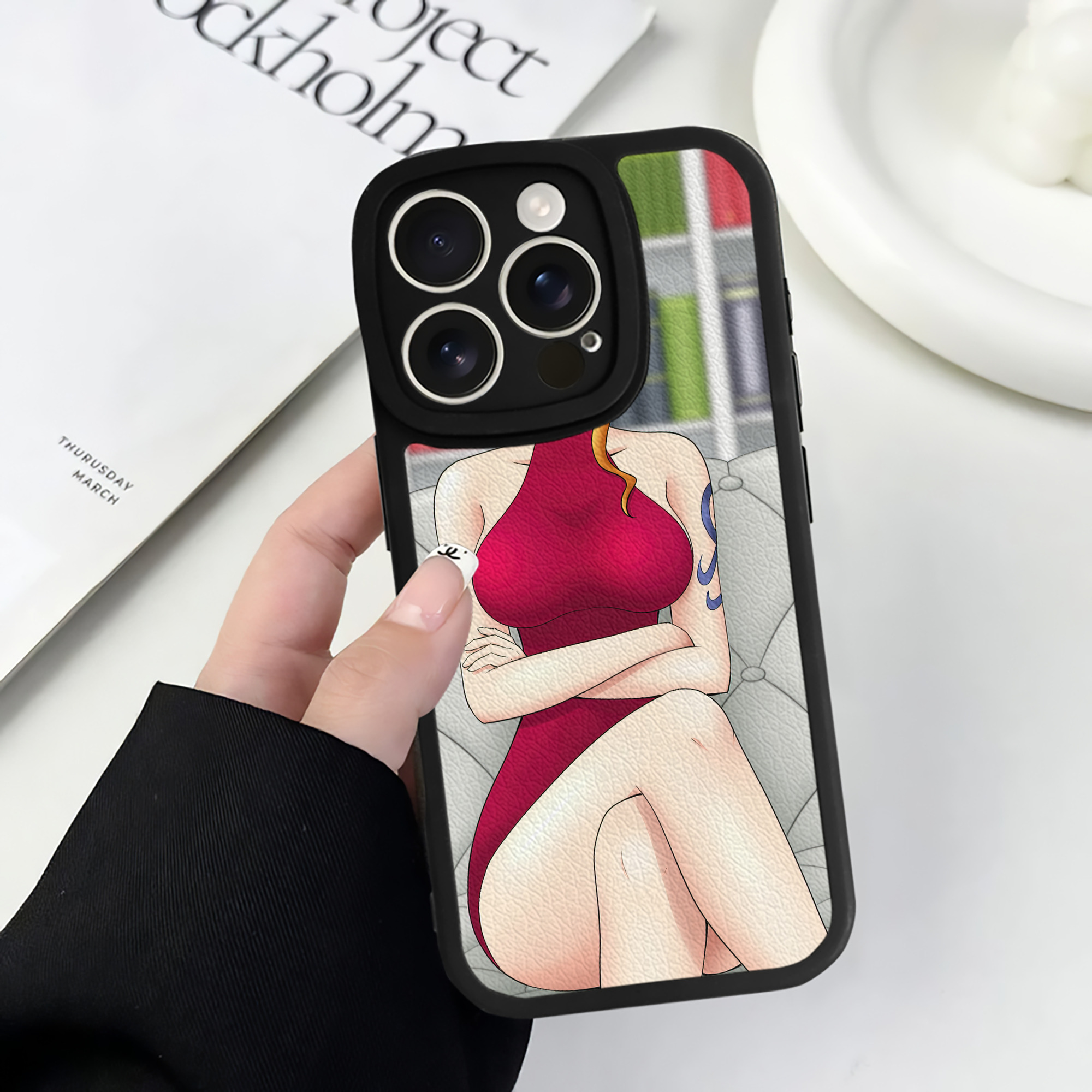 （画像用） ワンピース ONE PIECE 【iPhone 16シリーズ対応】シリコンスマホケース（レザー調） 材質：シリコン